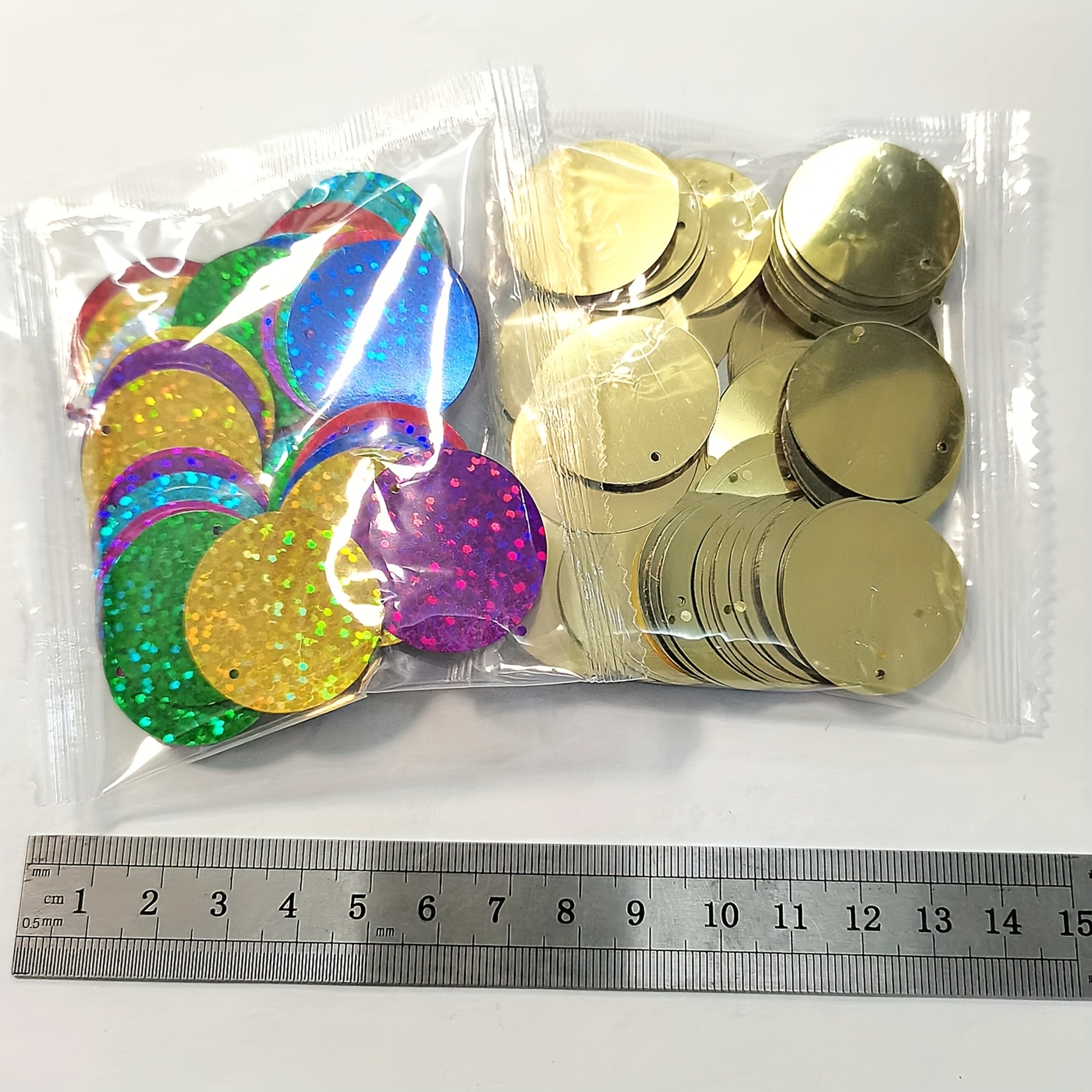 Large Sequins Side Drilling PVC Round Loose Sequin Craft